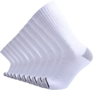 10P Pack Men's Cotton Performance Duty Work Socks,Athletic Crew Anti Sweat Blisters Cushion Socks