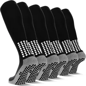 3 Pairs Grip Soccer Socks Men Cushioned Non Slip Football Basketball Sports Socks Knee High Long Socks