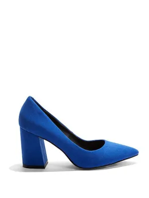 Abby Block-Heel Pump - Faux Suede