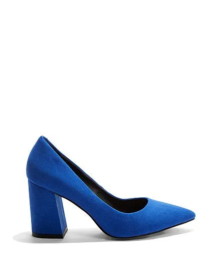 Abby Block-Heel Pump - Faux Suede