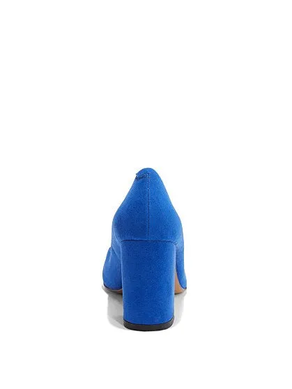 Abby Block-Heel Pump - Faux Suede