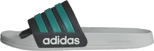 adidas Unisex Adilette Shower Slide Sandal, Black/Pure Teal/Grey, 14 US Men