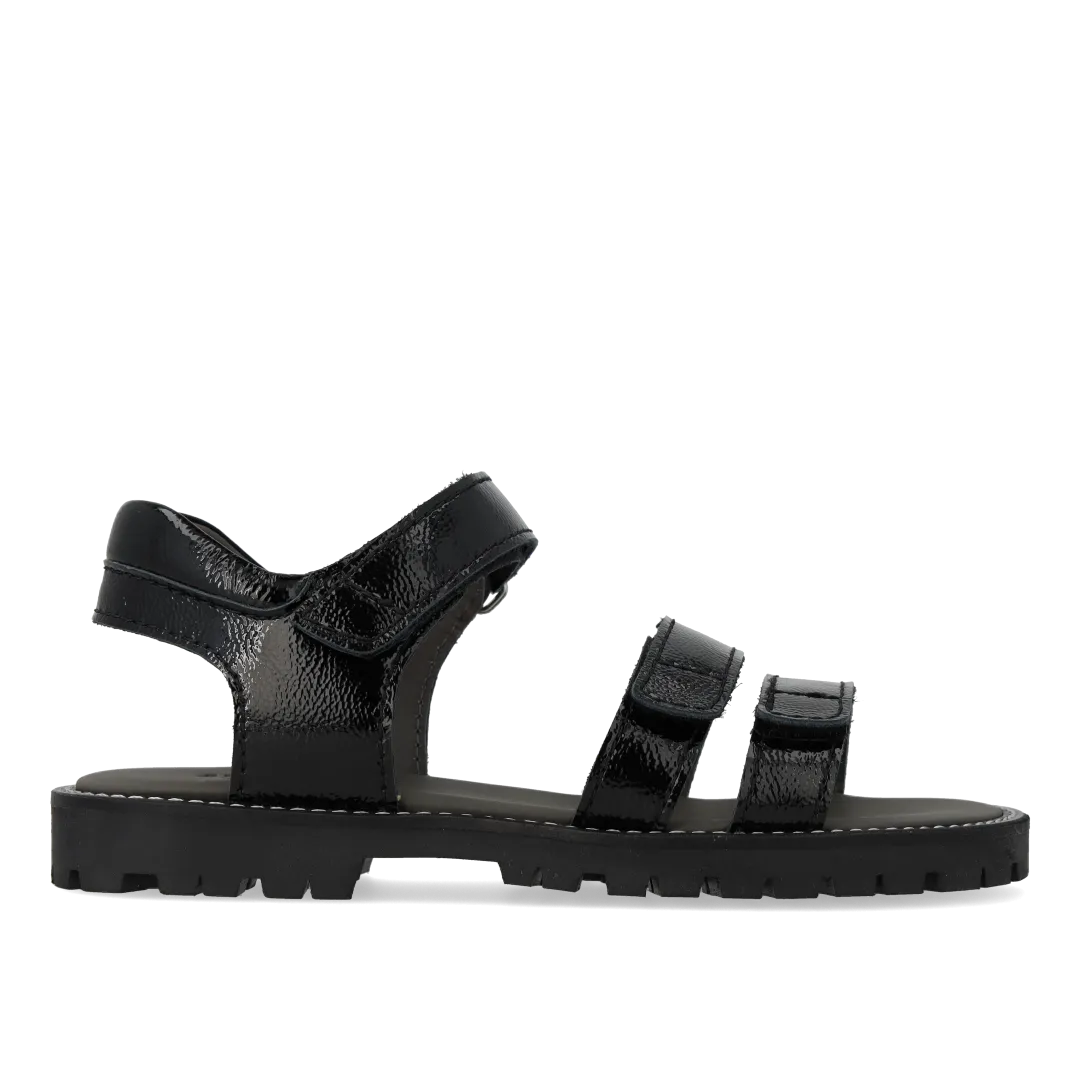 Adjustable leather sandal with velcro