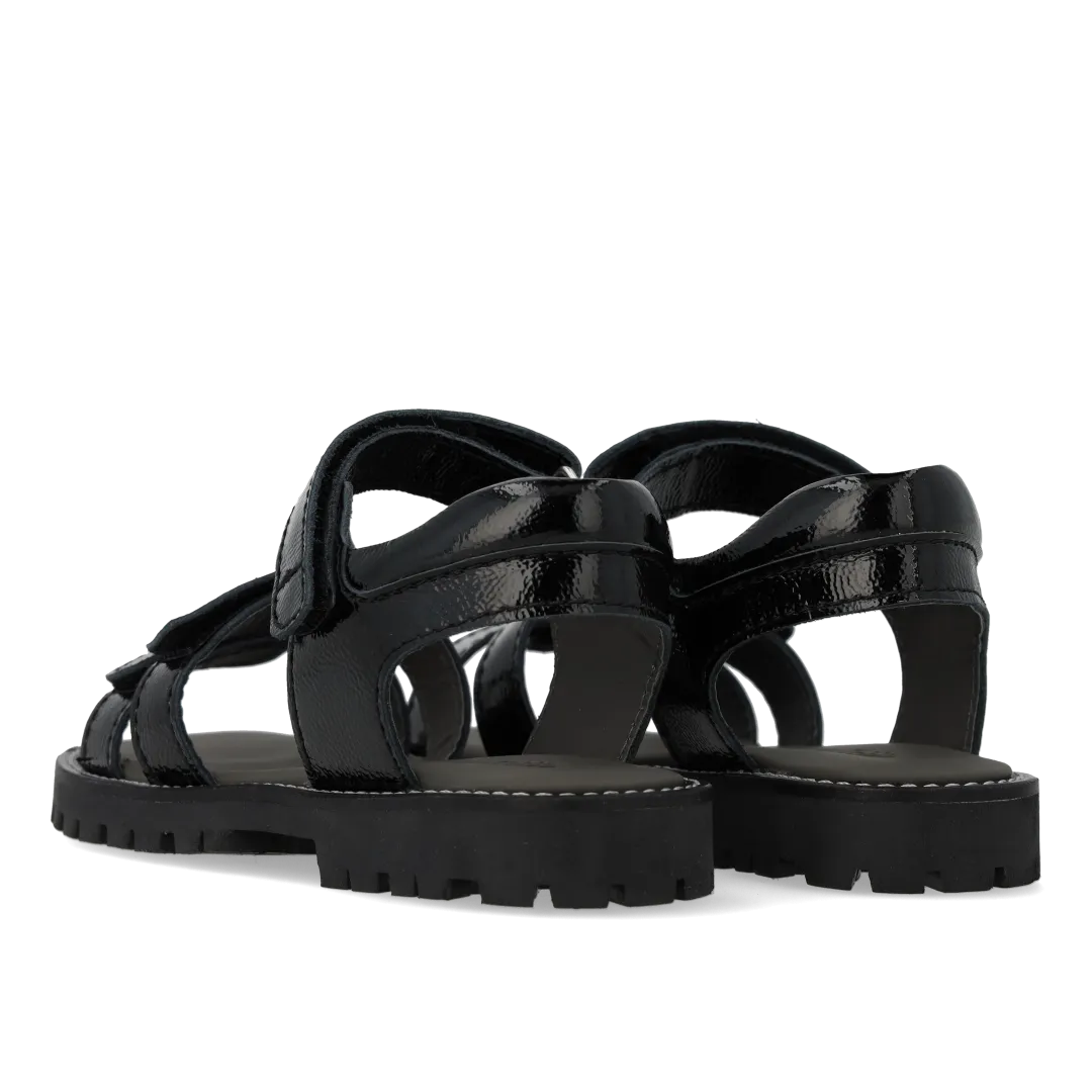 Adjustable leather sandal with velcro