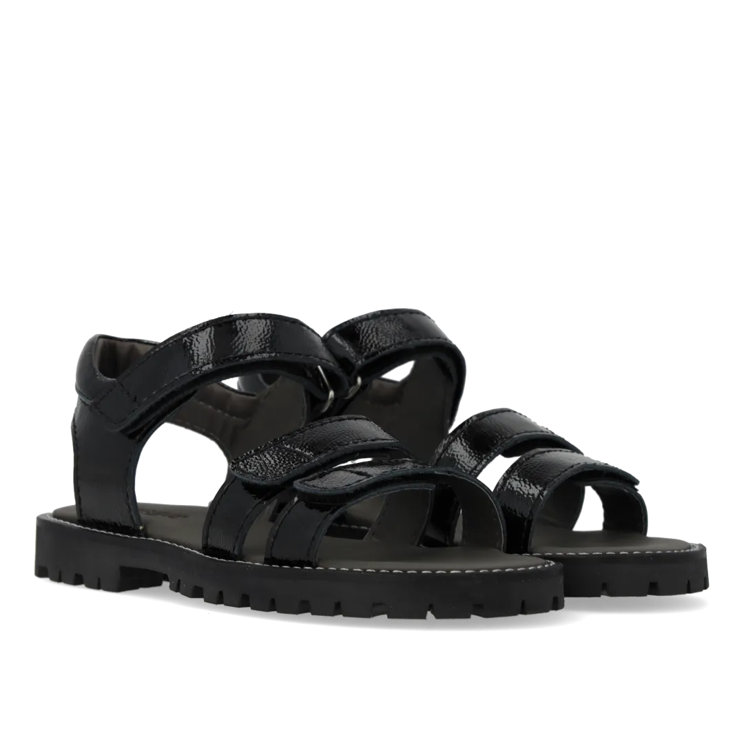 Adjustable leather sandal with velcro