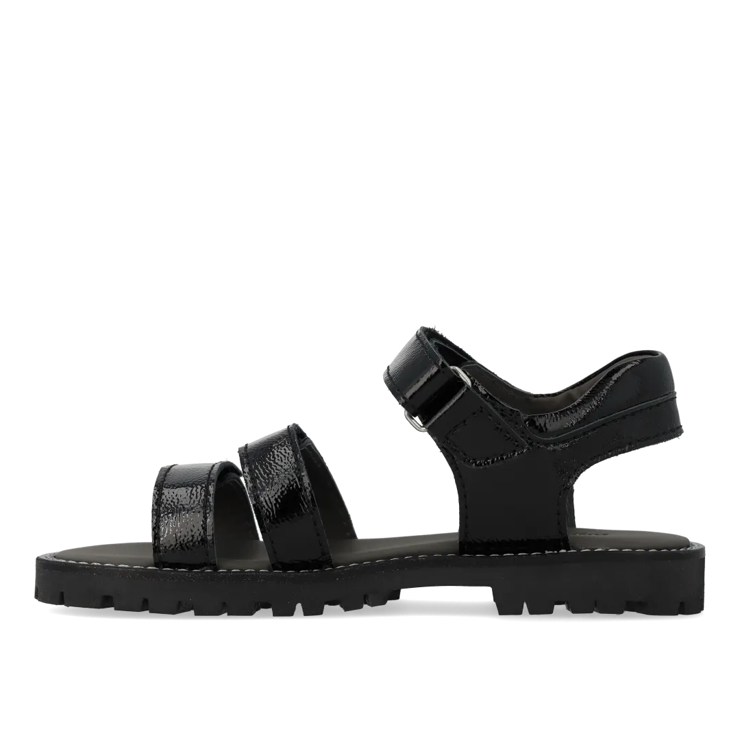 Adjustable leather sandal with velcro