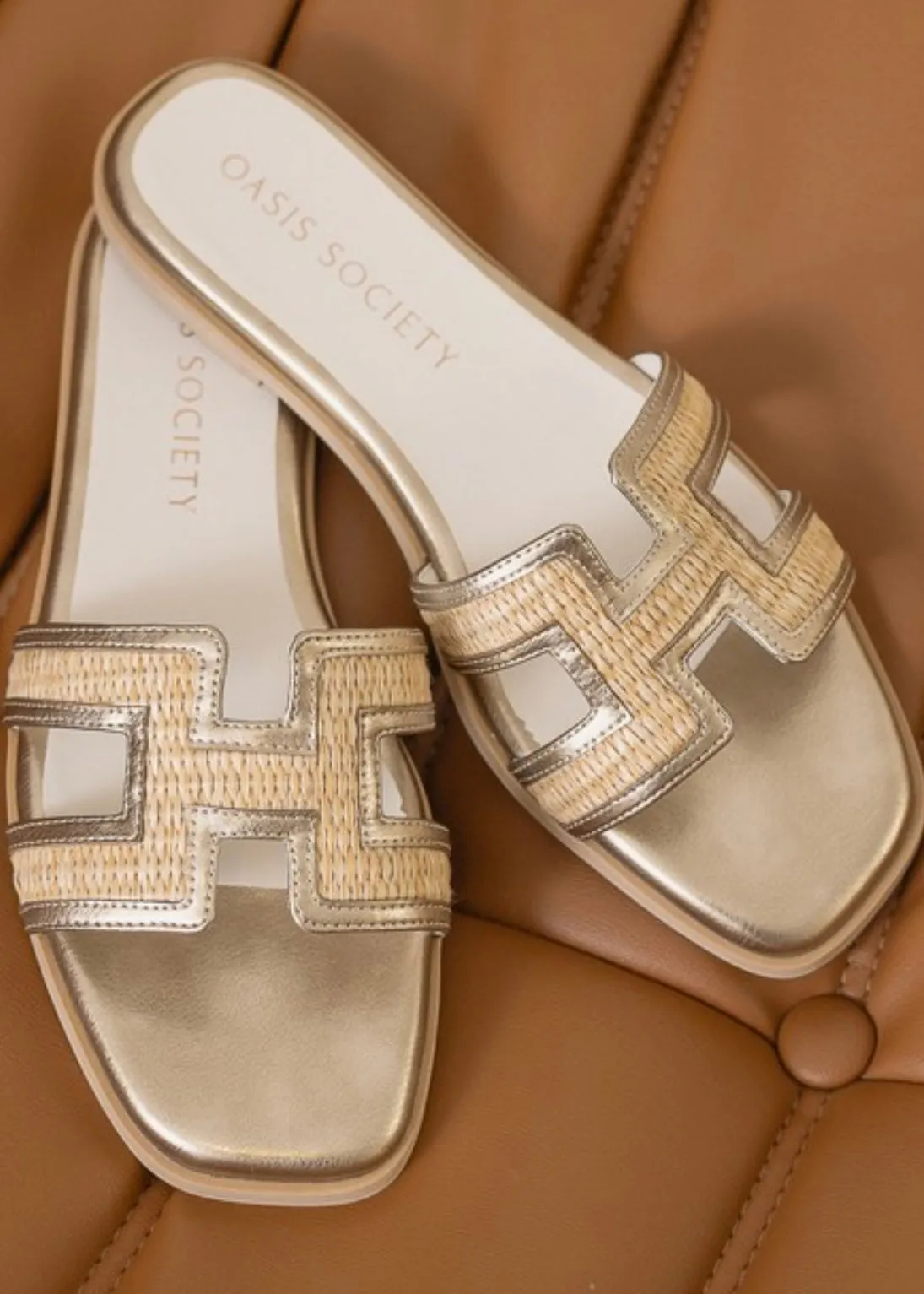 Aesthetic Ena Raffia Slide
