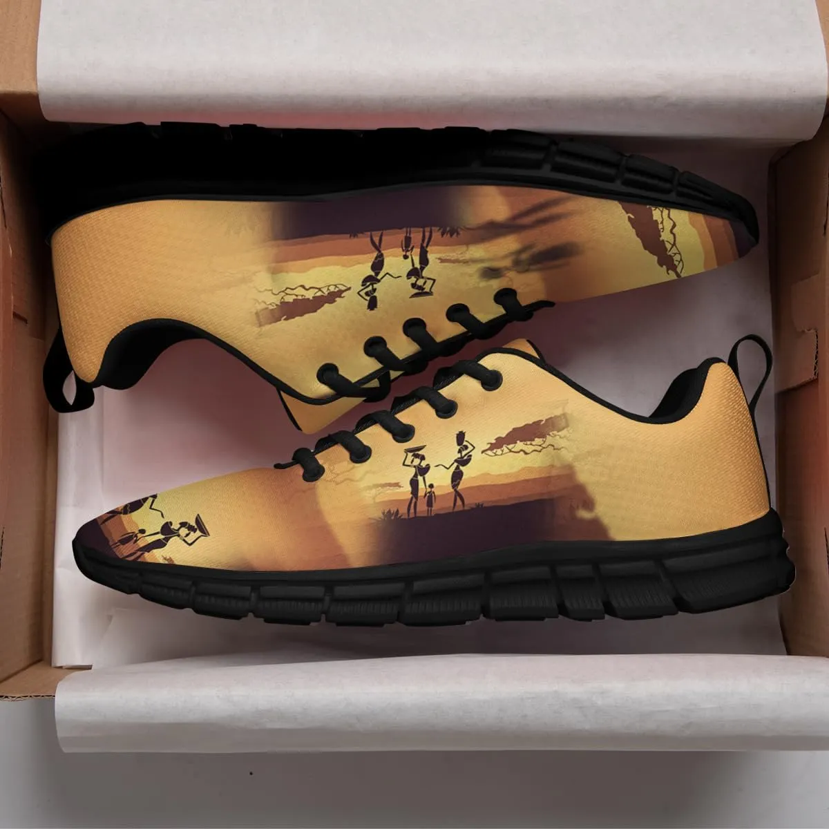African Woman On Sunset Shoes Men Women Running Shoes Non Slip Soft Lightweight Walking Sneakers