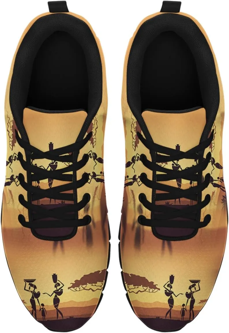 African Woman On Sunset Shoes Men Women Running Shoes Non Slip Soft Lightweight Walking Sneakers