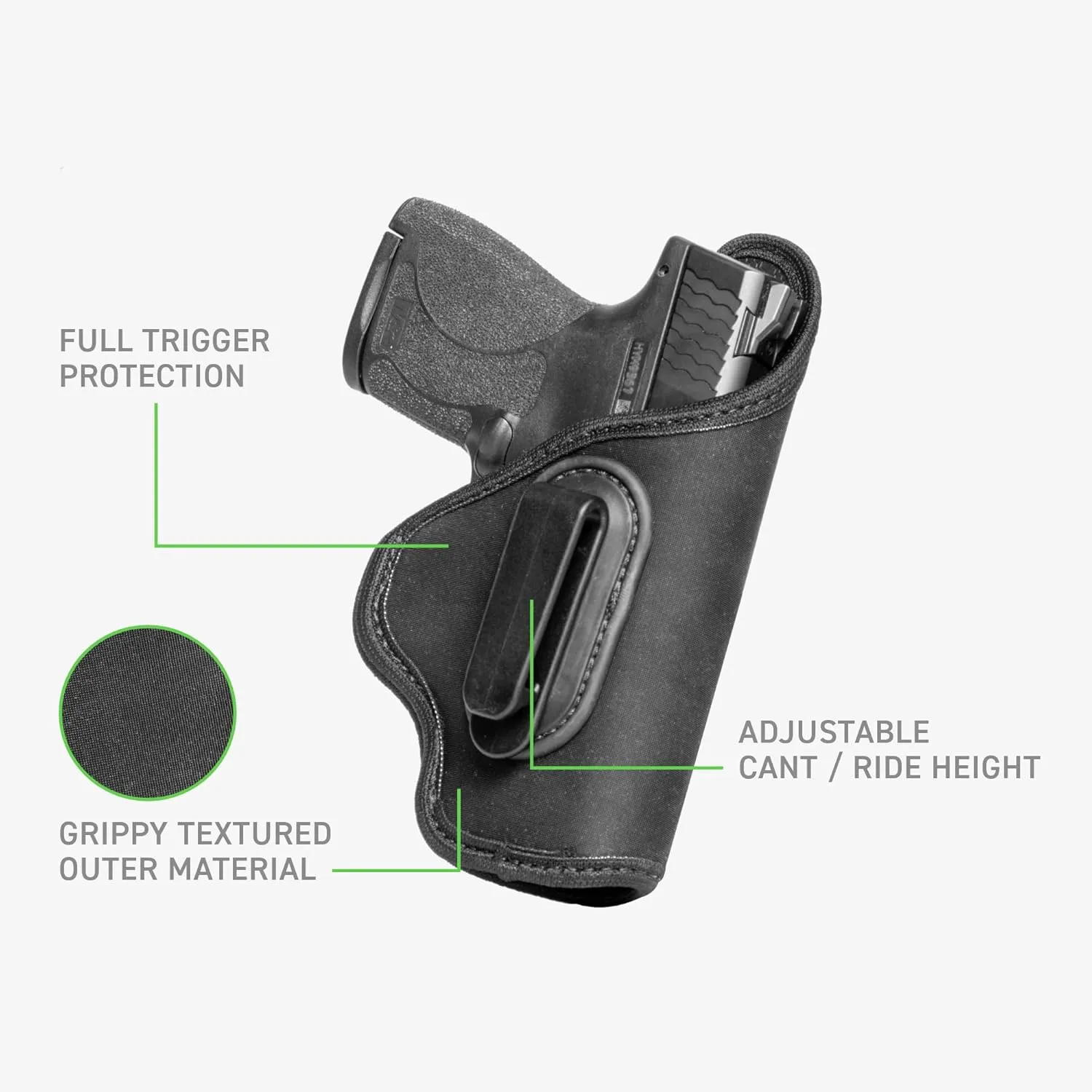 Alien Gear Grip Tuck Universal IWB Holster - Multiple Sizes, Fits Barrel Lengths from 3" to 5.25", Neoprene Holster, Adjustable Belt Clip, Made in The USA