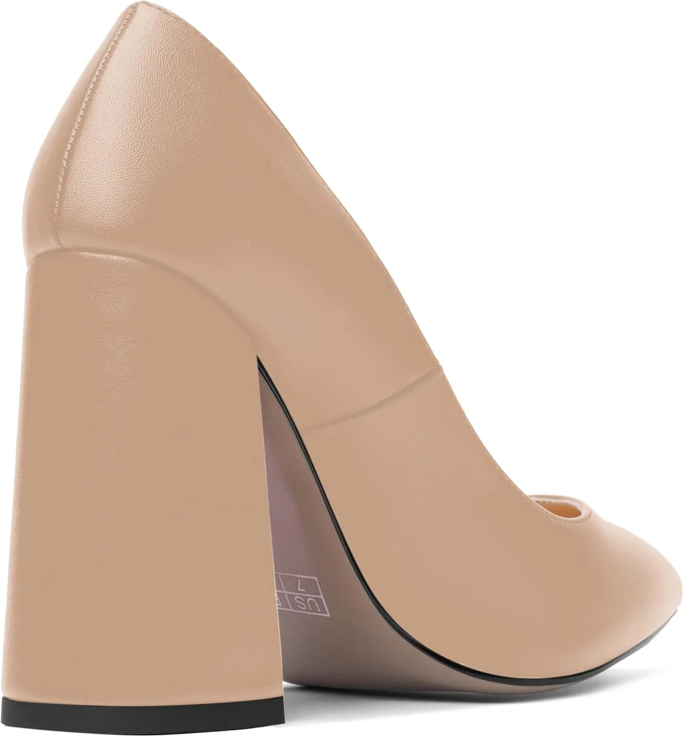 AMBELIGHT Womens Slip On Block Suede Evening Dress Pointed Toe Chunky High Heel Pumps Shoes 4 Inch