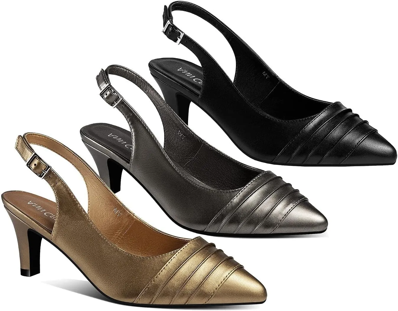 ANN CREEK 'Lossom' Women's Dressy Sandals Pump Shoes with 2.5 inch Kitten Heel  Half Size Available