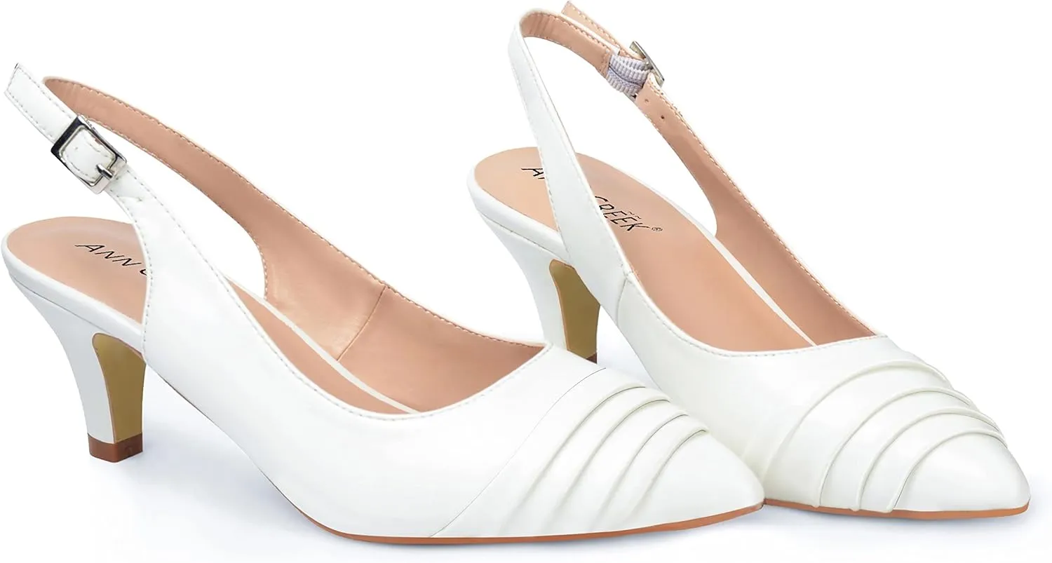 ANN CREEK 'Lossom' Women's Dressy Sandals Pump Shoes with 2.5 inch Kitten Heel  Half Size Available