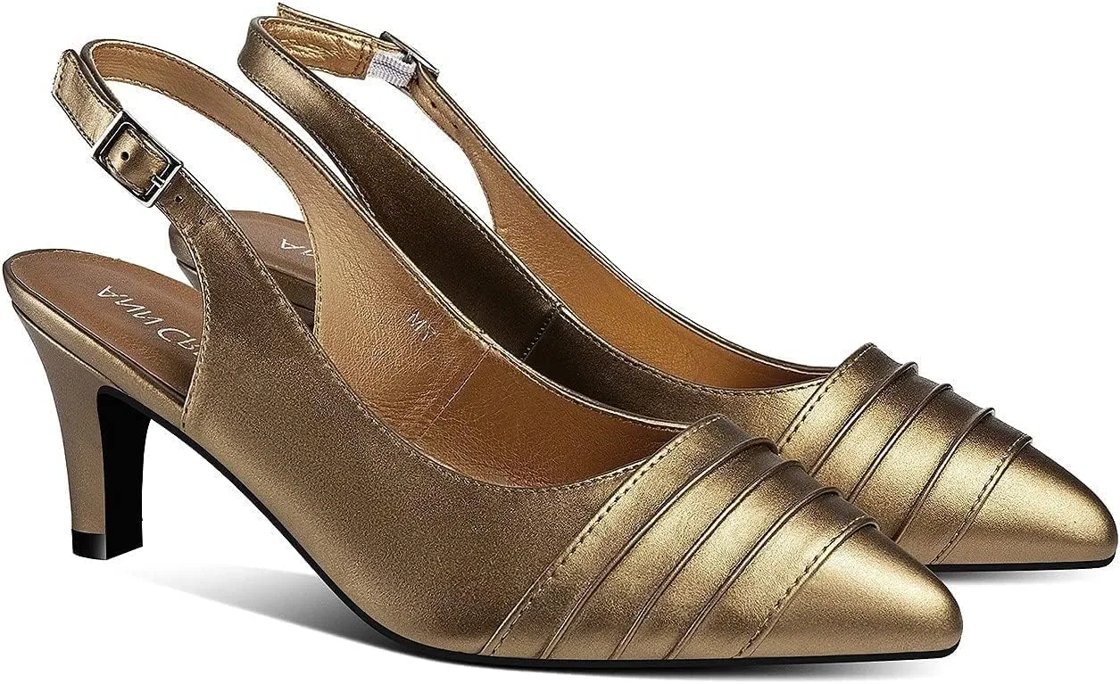 ANN CREEK 'Lossom' Women's Dressy Sandals Pump Shoes with 2.5 inch Kitten Heel  Half Size Available