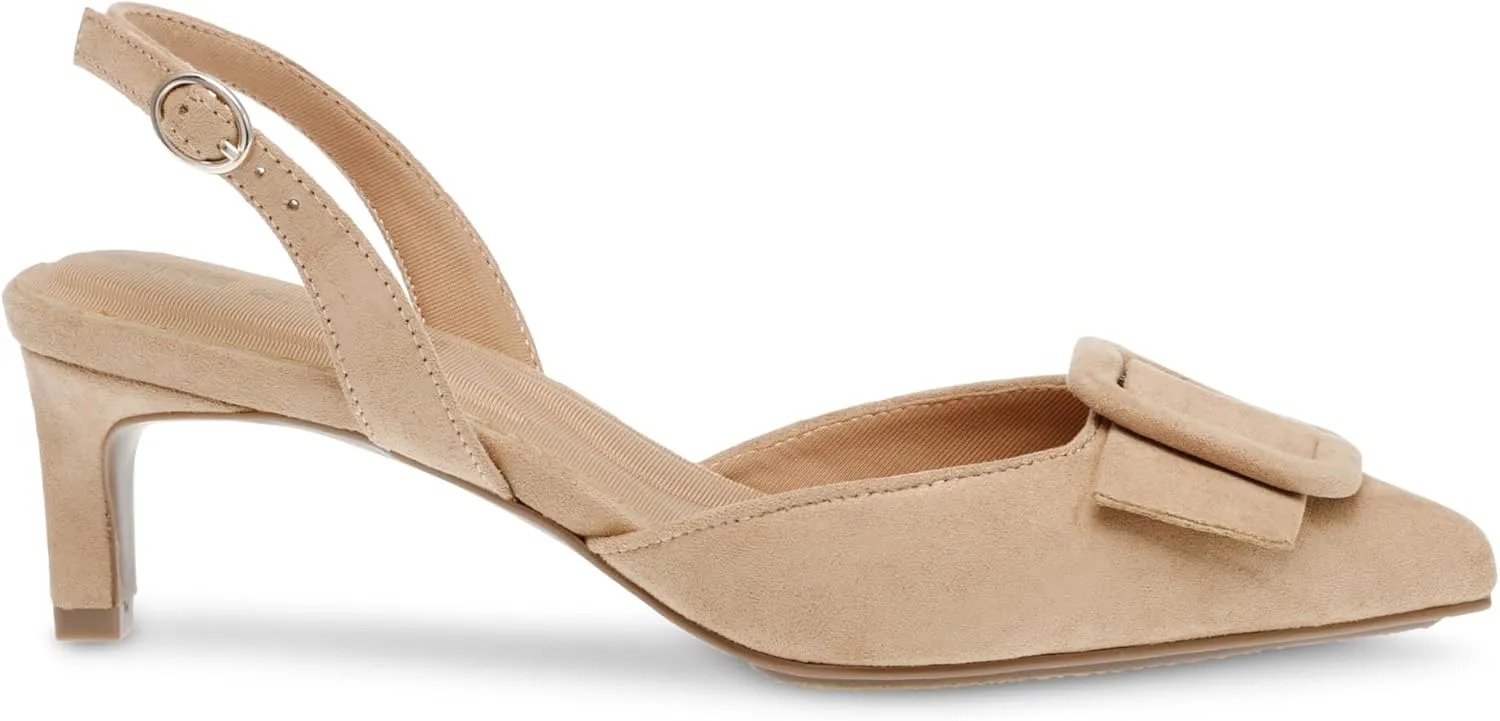 Anne Klein Womens IVA Faux Suede Slingback Pumps