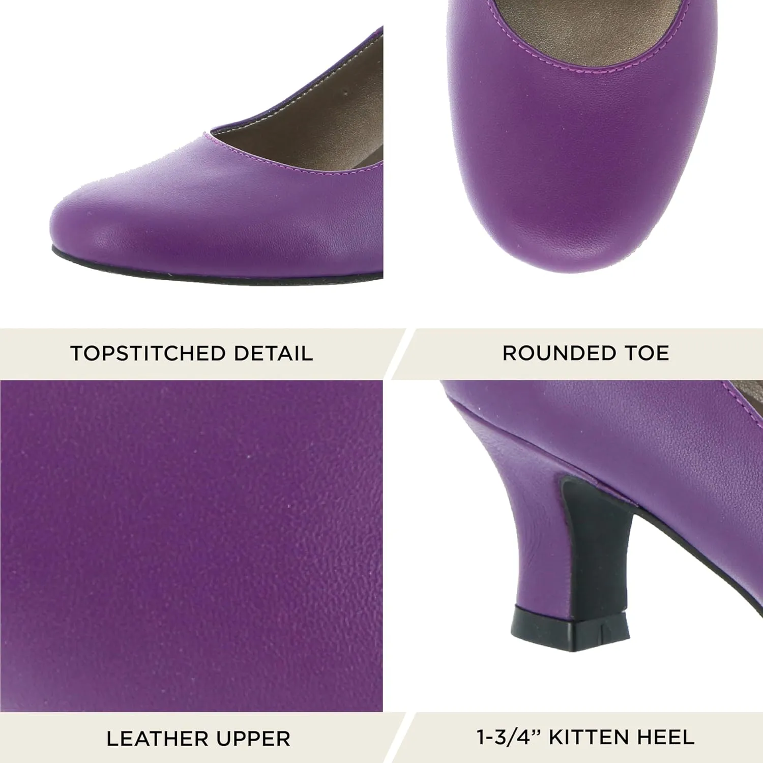 ARRAY Women’s Flatter Low Heel Leather Dress Pump