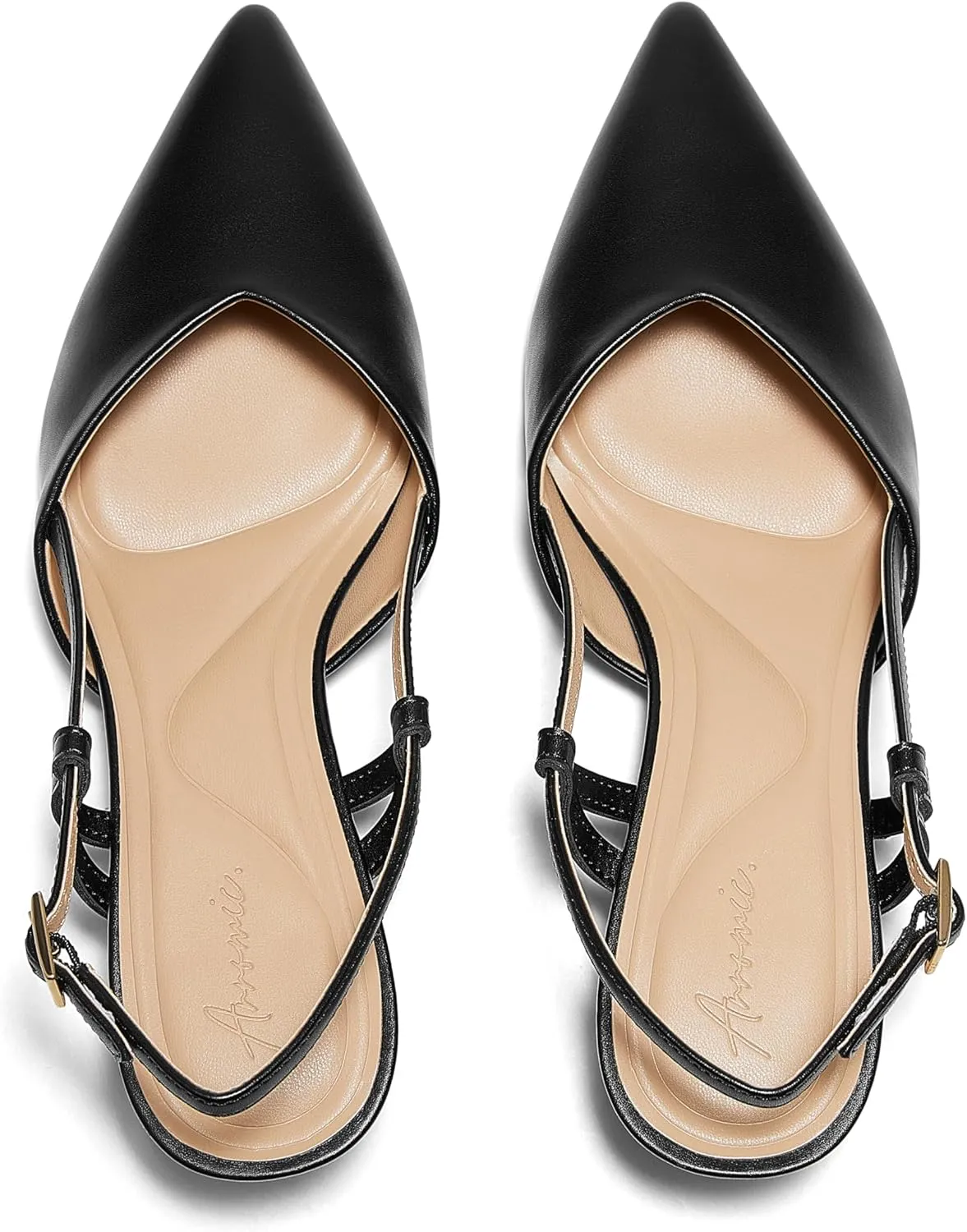 Arromic Women's Slingback Kitten Heels Closed Toe Pointed Toe Low Pump Dress Work Bridal Wedding Heel Shoes