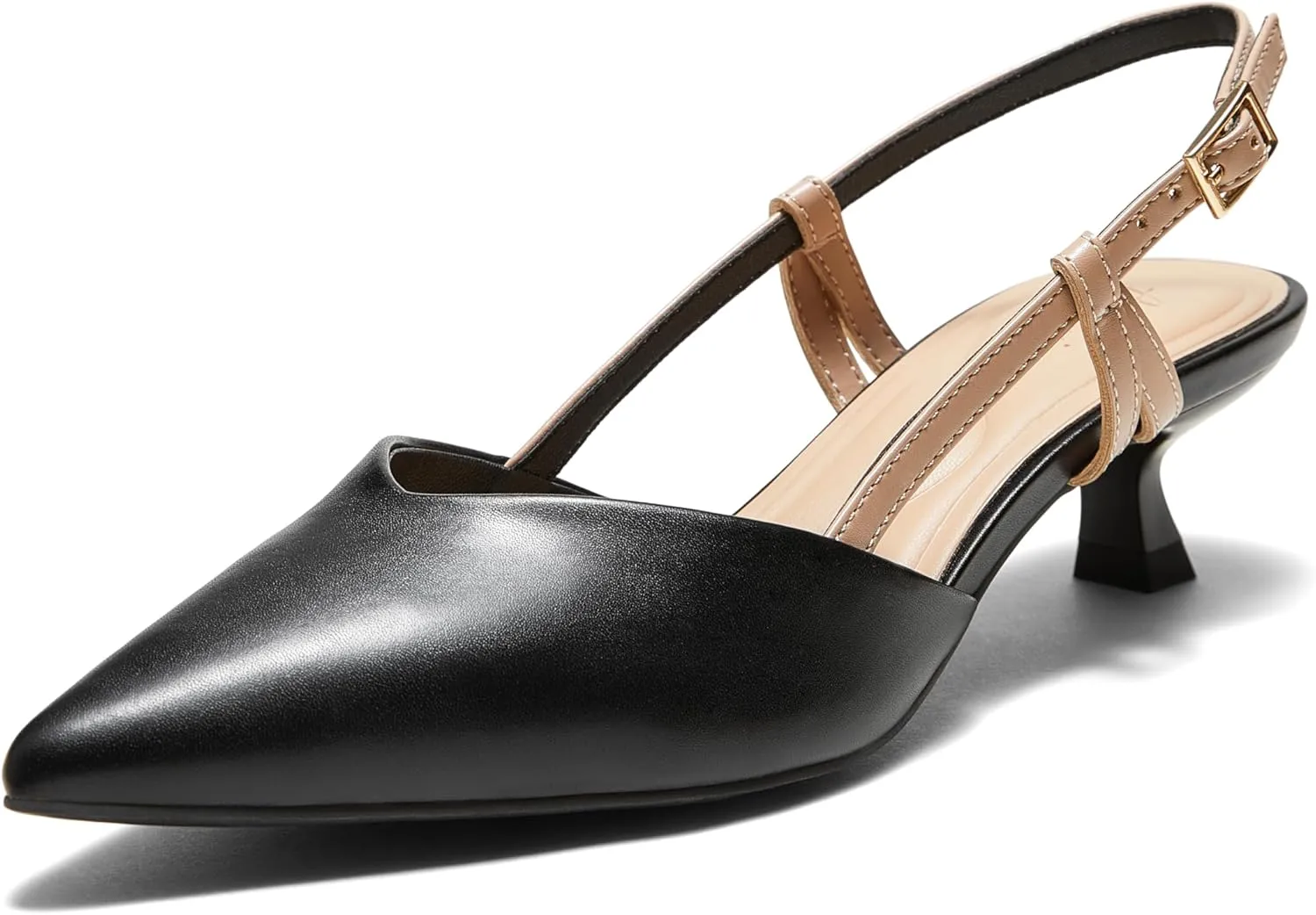 Arromic Women's Slingback Kitten Heels Closed Toe Pointed Toe Low Pump Dress Work Bridal Wedding Heel Shoes