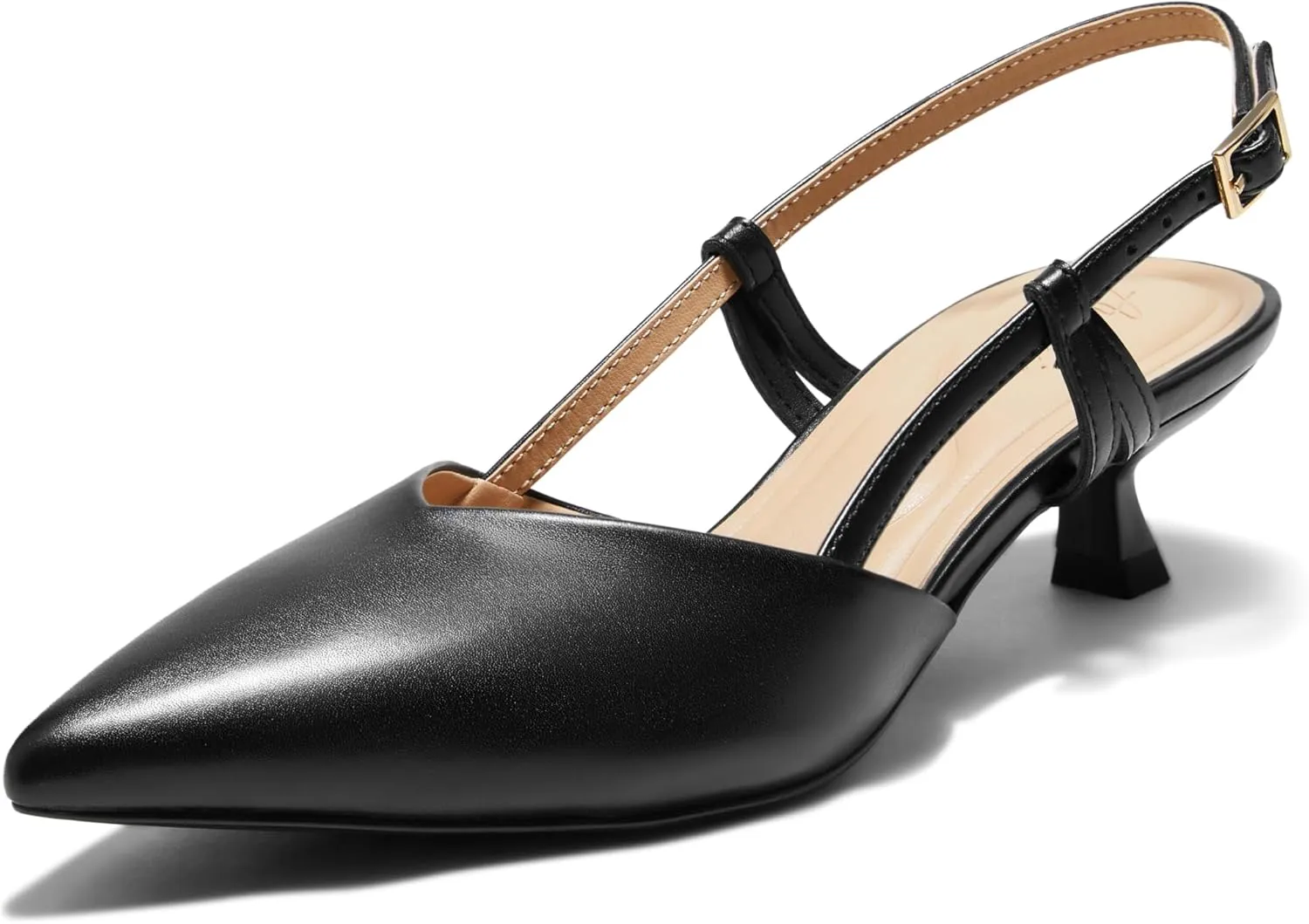 Arromic Women's Slingback Kitten Heels Closed Toe Pointed Toe Low Pump Dress Work Bridal Wedding Heel Shoes