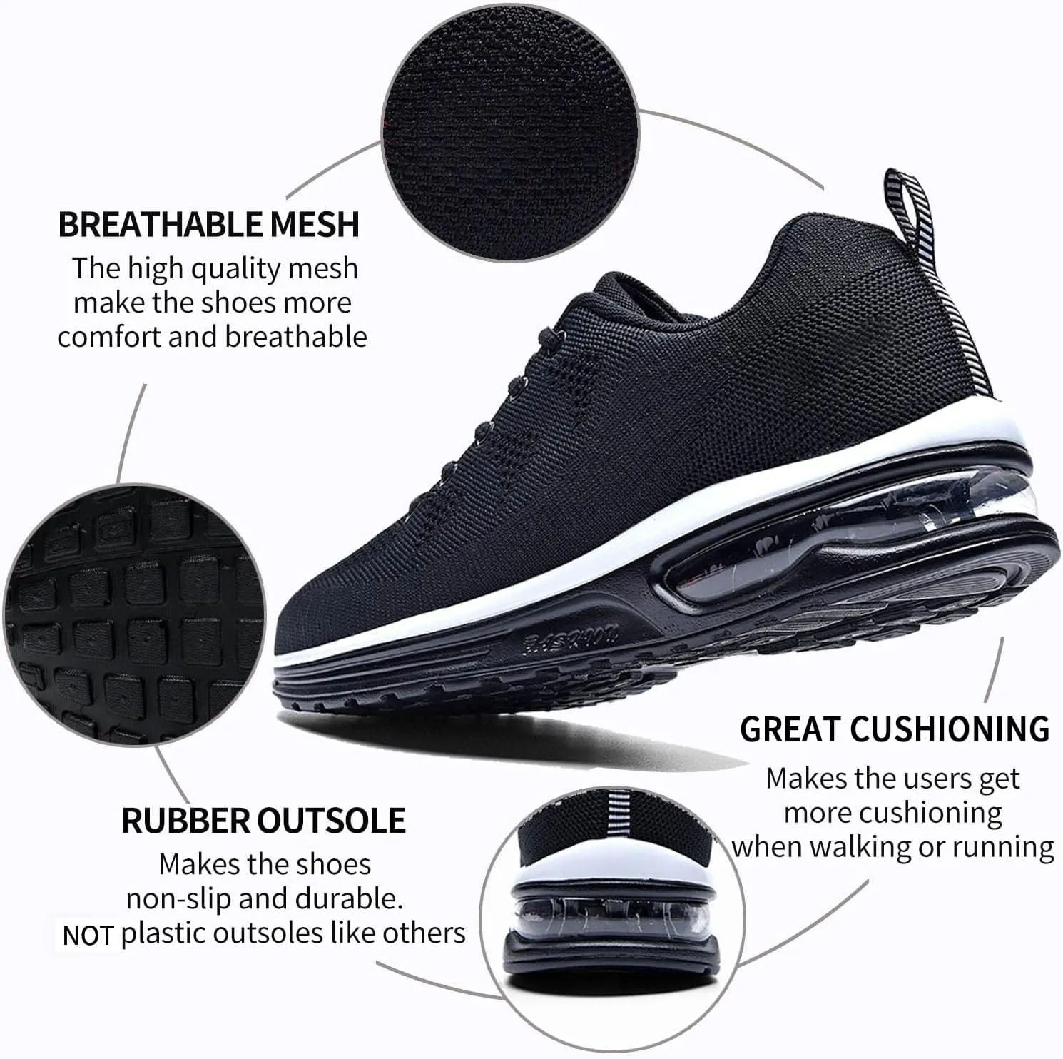 AUPERF Men's Running Shoes Lightweight Breathable Workout Footwear Walking Sports Tennis Sneaker
