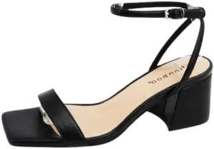 BAMBOO Entire-04 Womens Open Square Toe Ankle Strap with Buckle Low Block Heeled Sandal