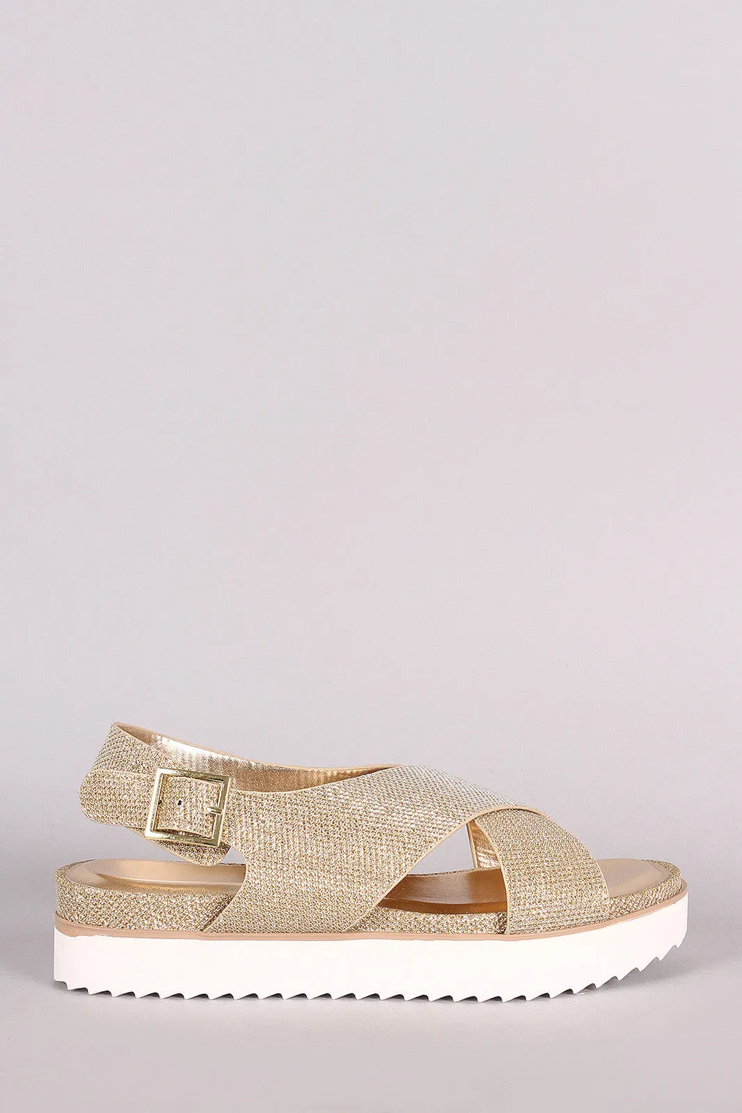 Bamboo Strap Sandal High-capacity Wide Easy-to-use Cross Glitter