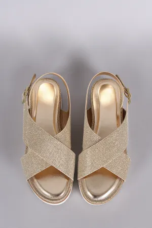 Bamboo Strap Sandal High-capacity Wide Easy-to-use Cross Glitter