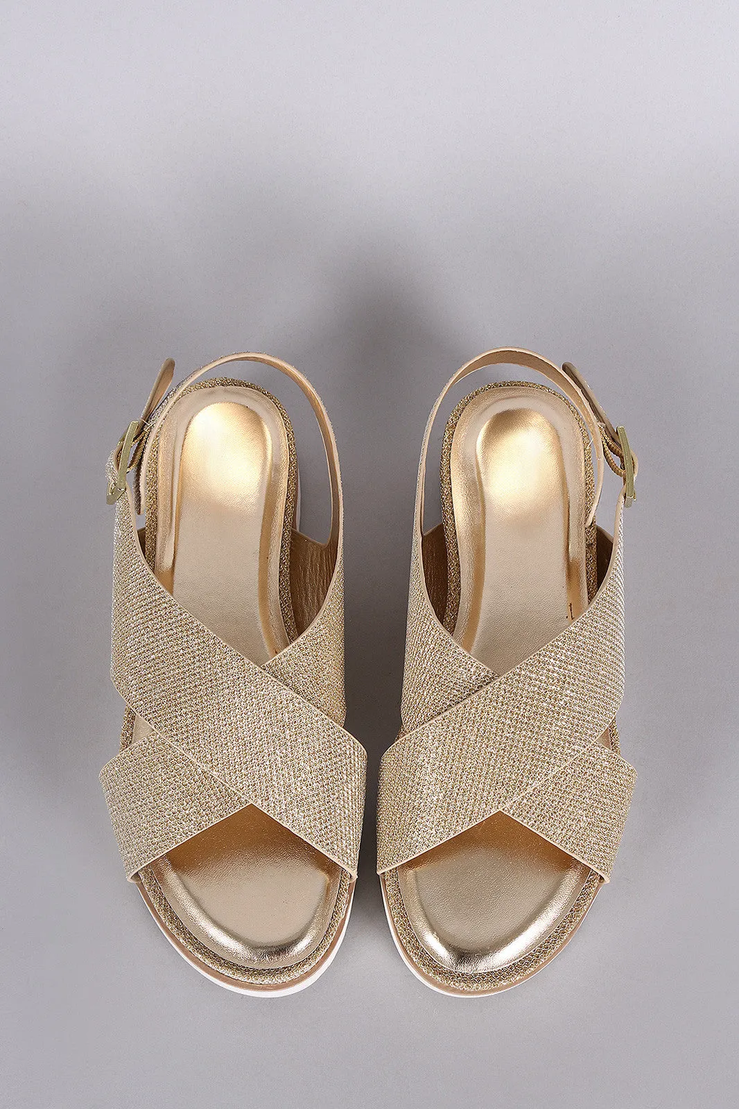 Bamboo Strap Sandal High-capacity Wide Easy-to-use Cross Glitter