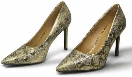 BAMBOO Women's Pointed Toe Snake Print Stiletto Heel Pump