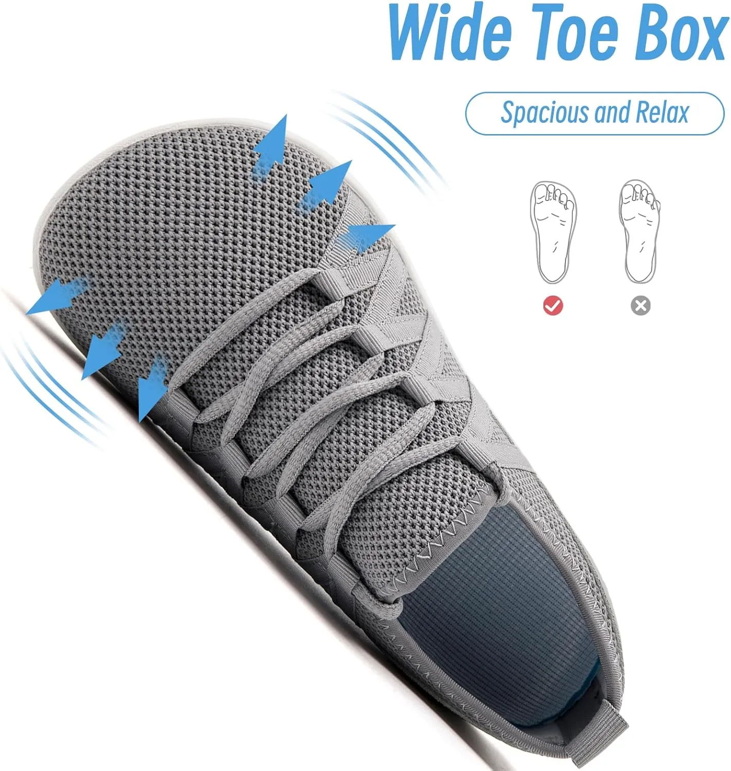 Barefoot Shoes for Womens Minimalist Fashion Sneaker Lightweight Wide Toe Box Zero-Drop Sole Tennis Walking Running Wokout Hike Shoes