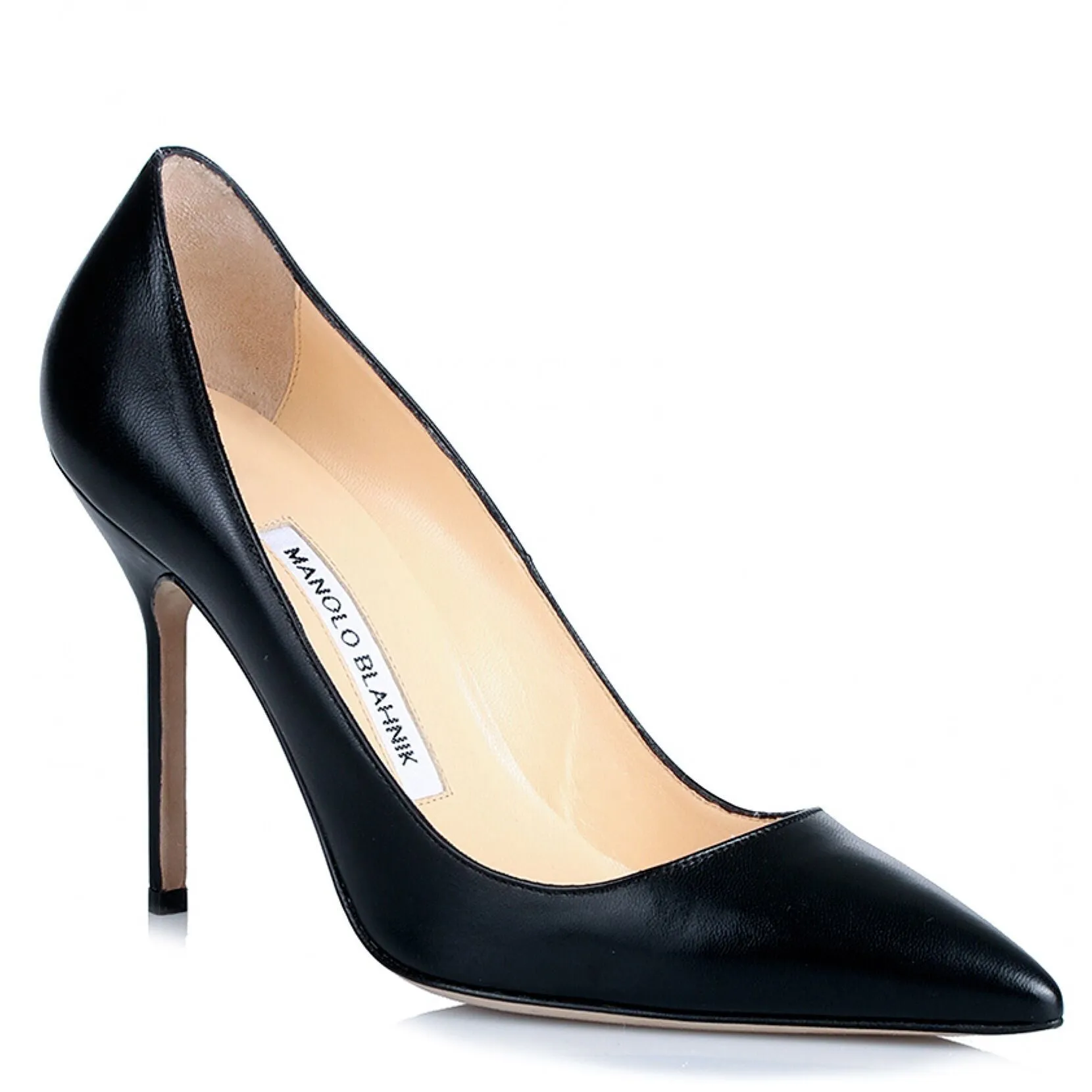 BB105 black leather pumps