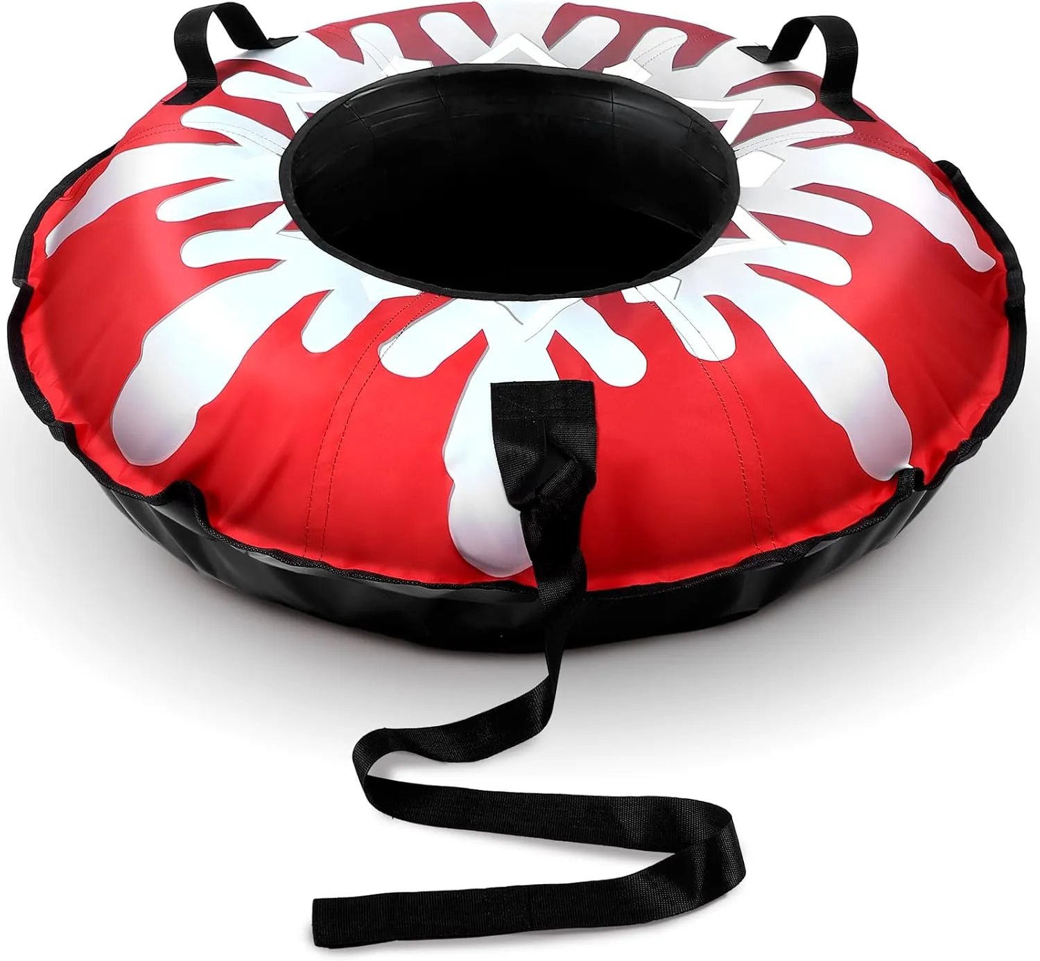 BBTO 43.3 Heavy Duty Snow Tube with Canvas Cover Inflatable Snowflake Tube Sled Winter Snow Sled Winter Outdoor Fun Toys Christmas Birthday Gift for Adults Women Men