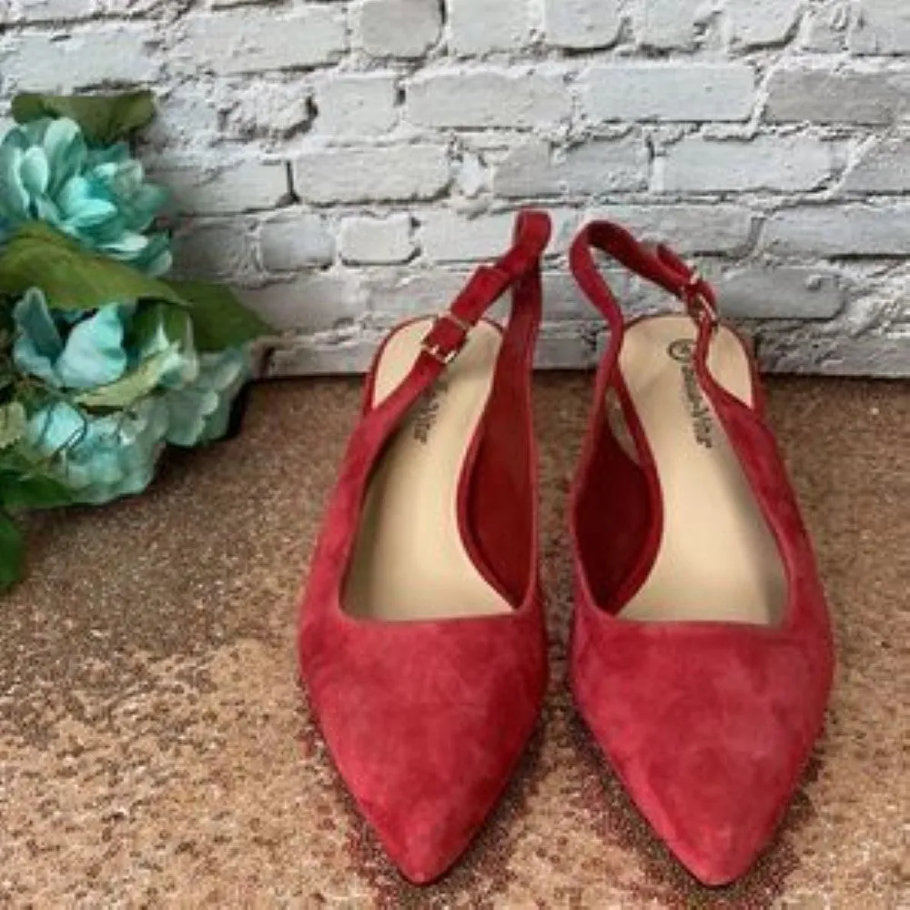 Bella Vita Red Leather Scarlett Slingback Pumps 10