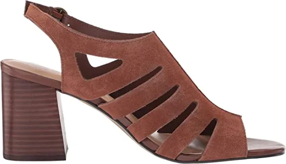 Bella Vita Women's Fashion Casual Heeled Sandal, Camel Suede Leather, 7