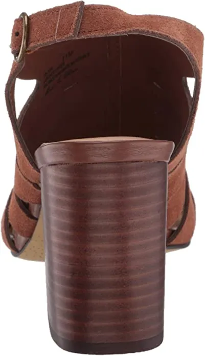 Bella Vita Women's Fashion Casual Heeled Sandal, Camel Suede Leather, 7