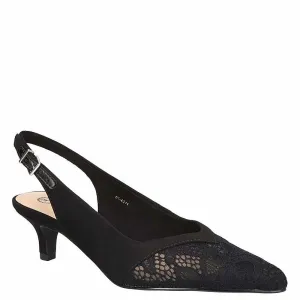Bella Vita Women's Marquette Pump, Black Suede, 7.5 Wide