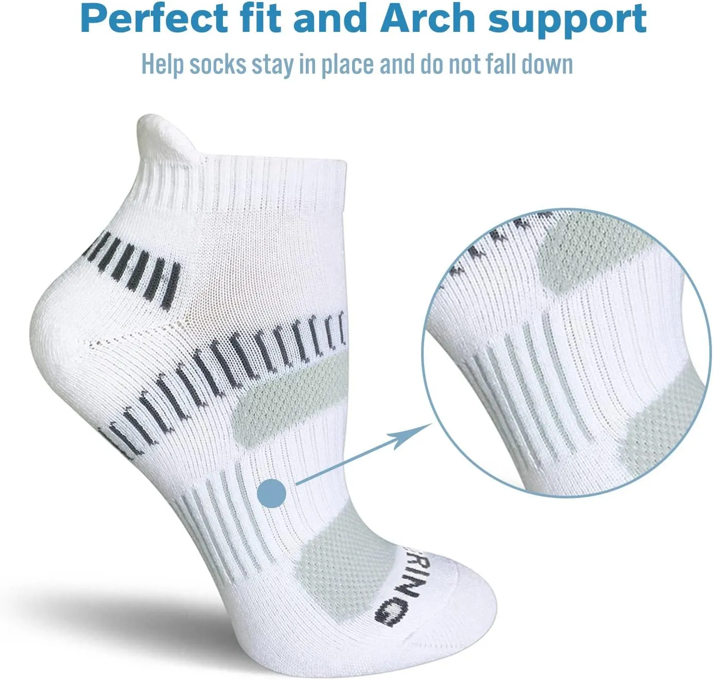 BERING Women's Athletic Running Cushioned Ankle Socks (6 Pairs)