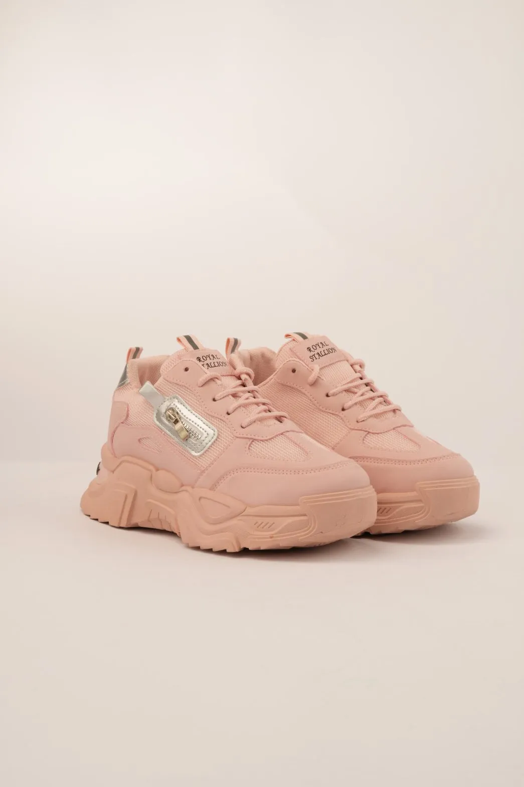 Blush Burst Chunky Sneakers - Dusty Rose