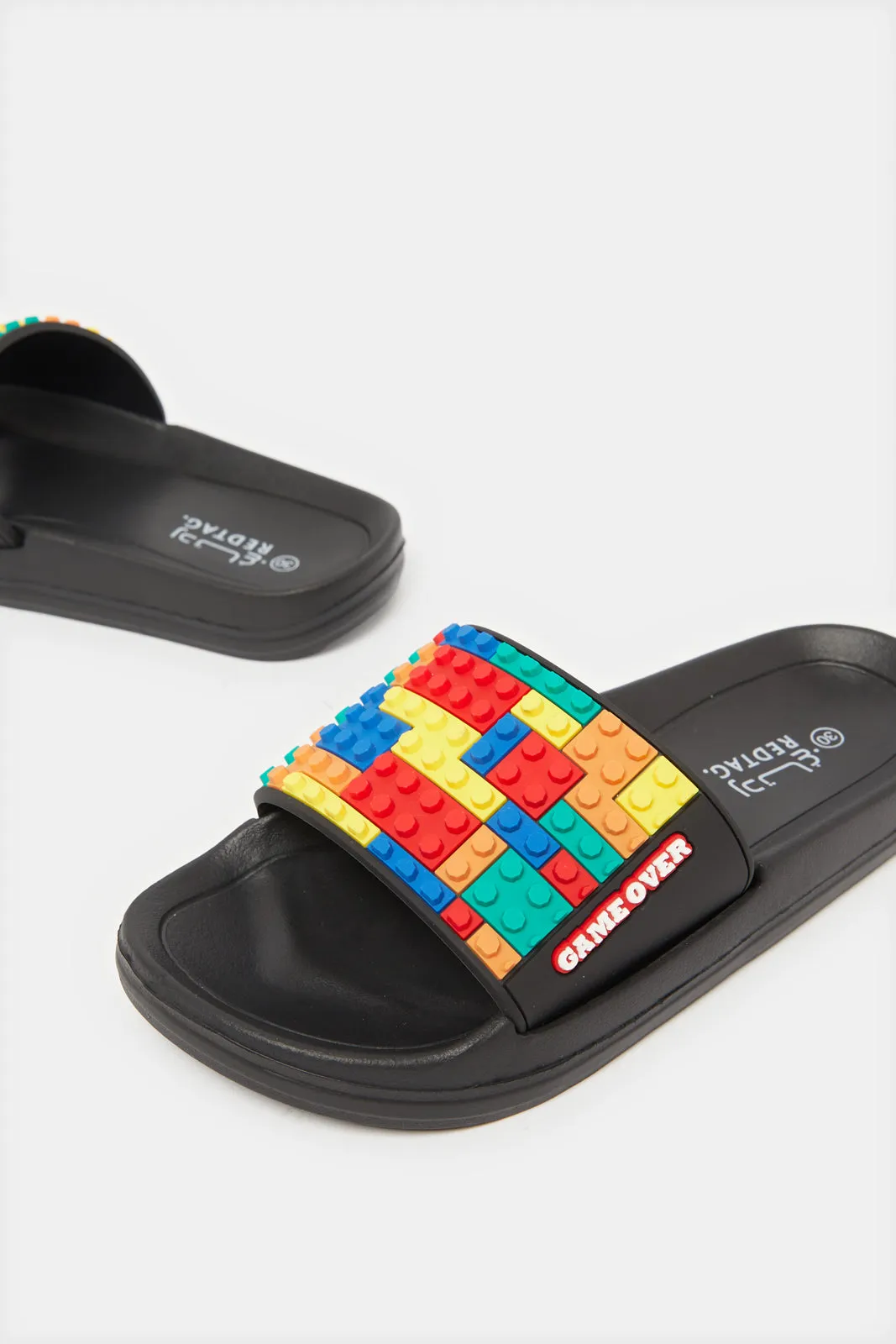 Boys Black Slide Bricks