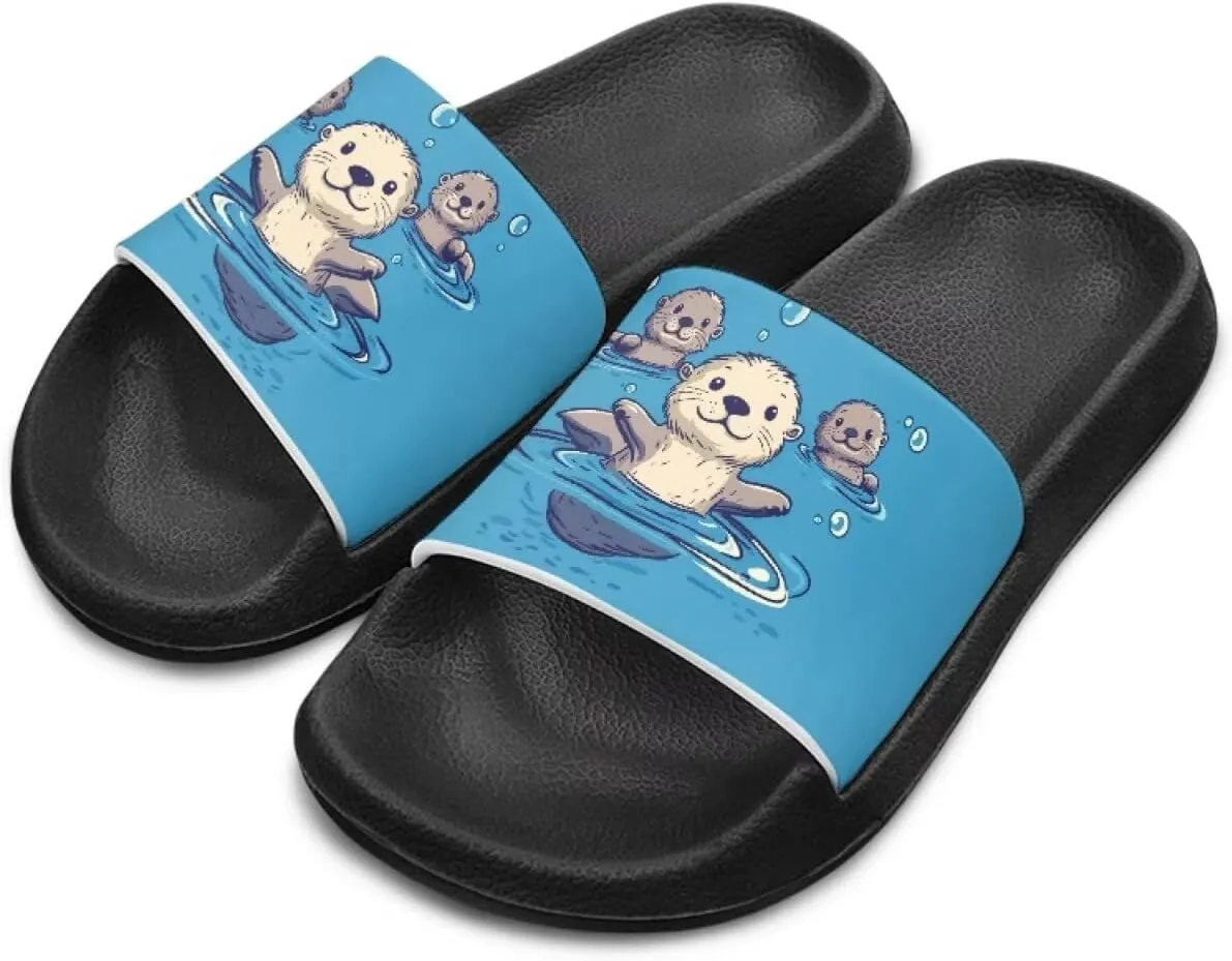 Boys Slides Kids Girls Slippers Blue Beach Sandals Cute Sea Animal Summer Shoes for Home Pool Gifts