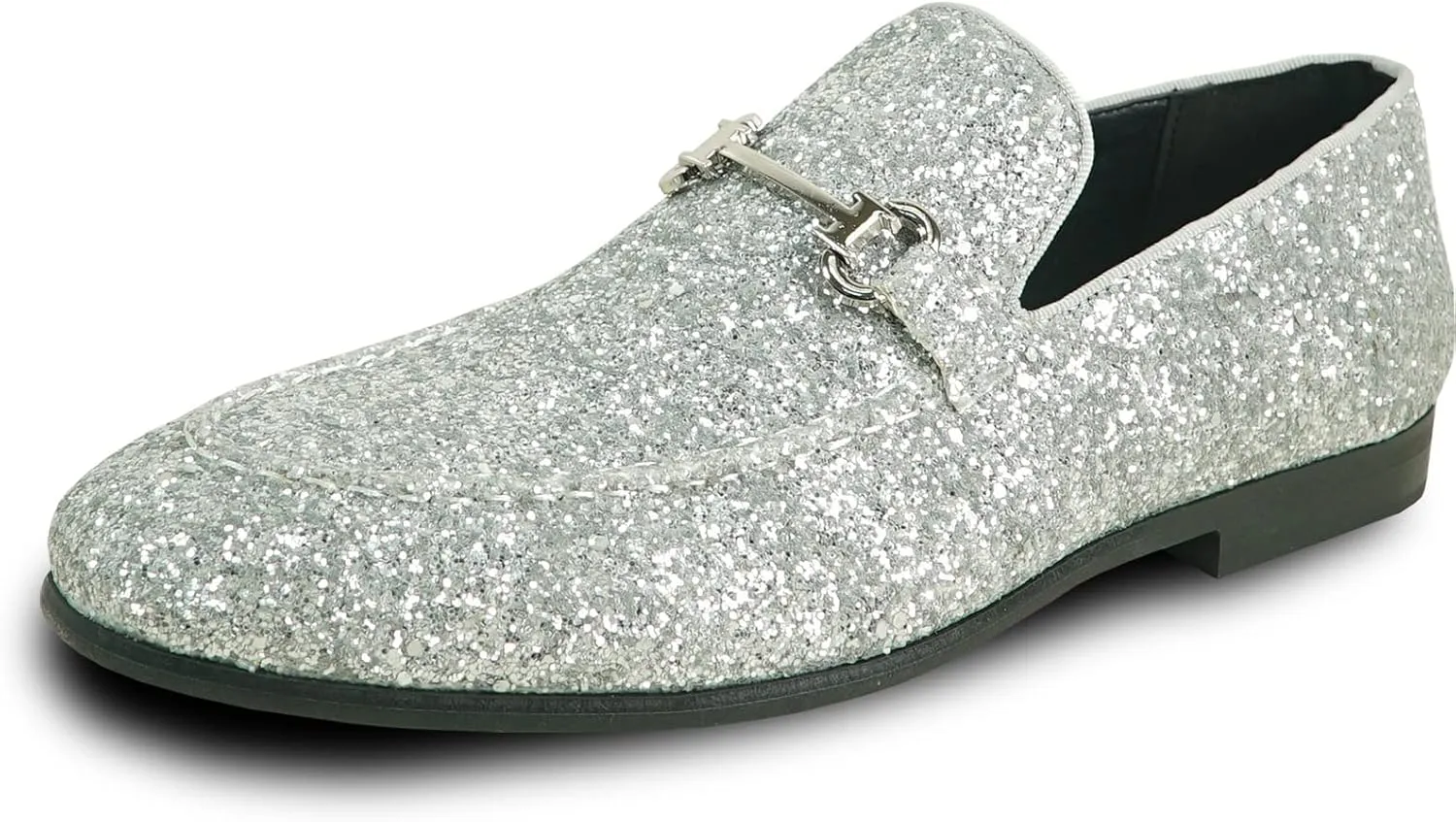 bravo! Men Dress Shoe Prom Slip-on Loafer Lace-up Oxford Cap Toe Metallic Glitter for Wedding Prom Black Blue Green Gold Pink Pewter Purple Silver Red