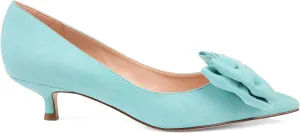 Brinley Co. Womens Pointed Toe Bow Pump Mint, 8 Regular US