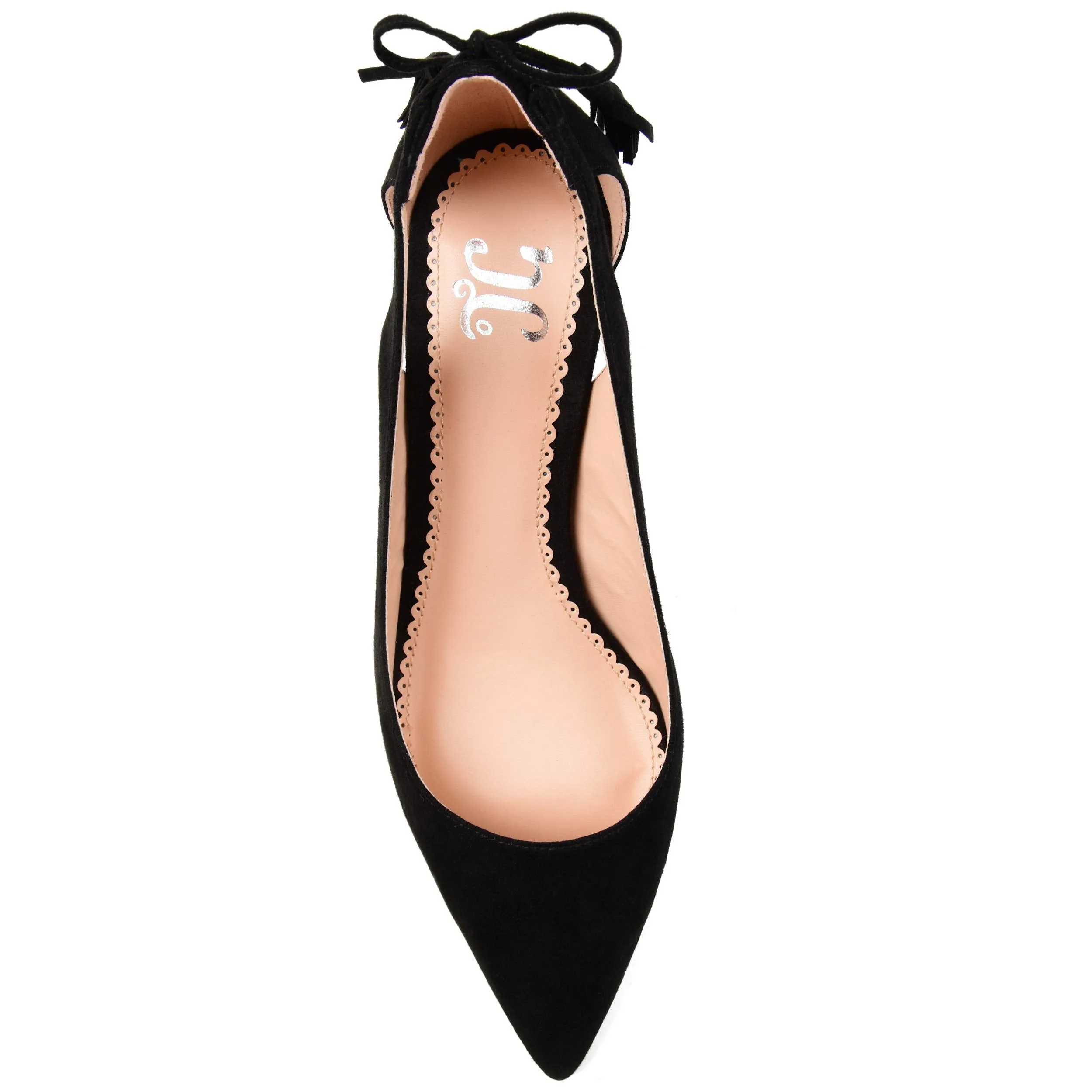 Brinley Co. Womens Pointed Toe Cut-Out Pump Black, 9 Regular US