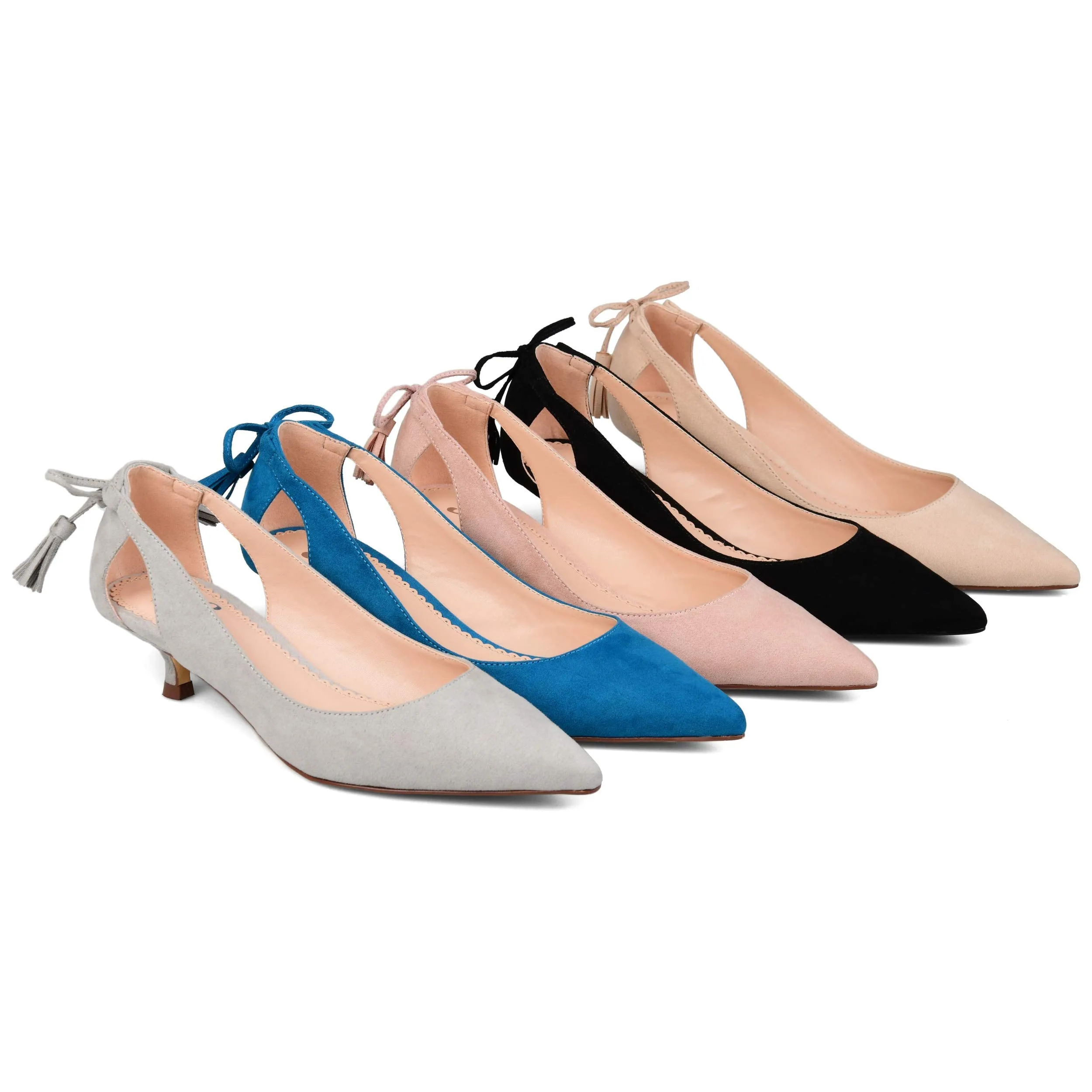 Brinley Co. Womens Pointed Toe Cut-Out Pump Black, 9 Regular US
