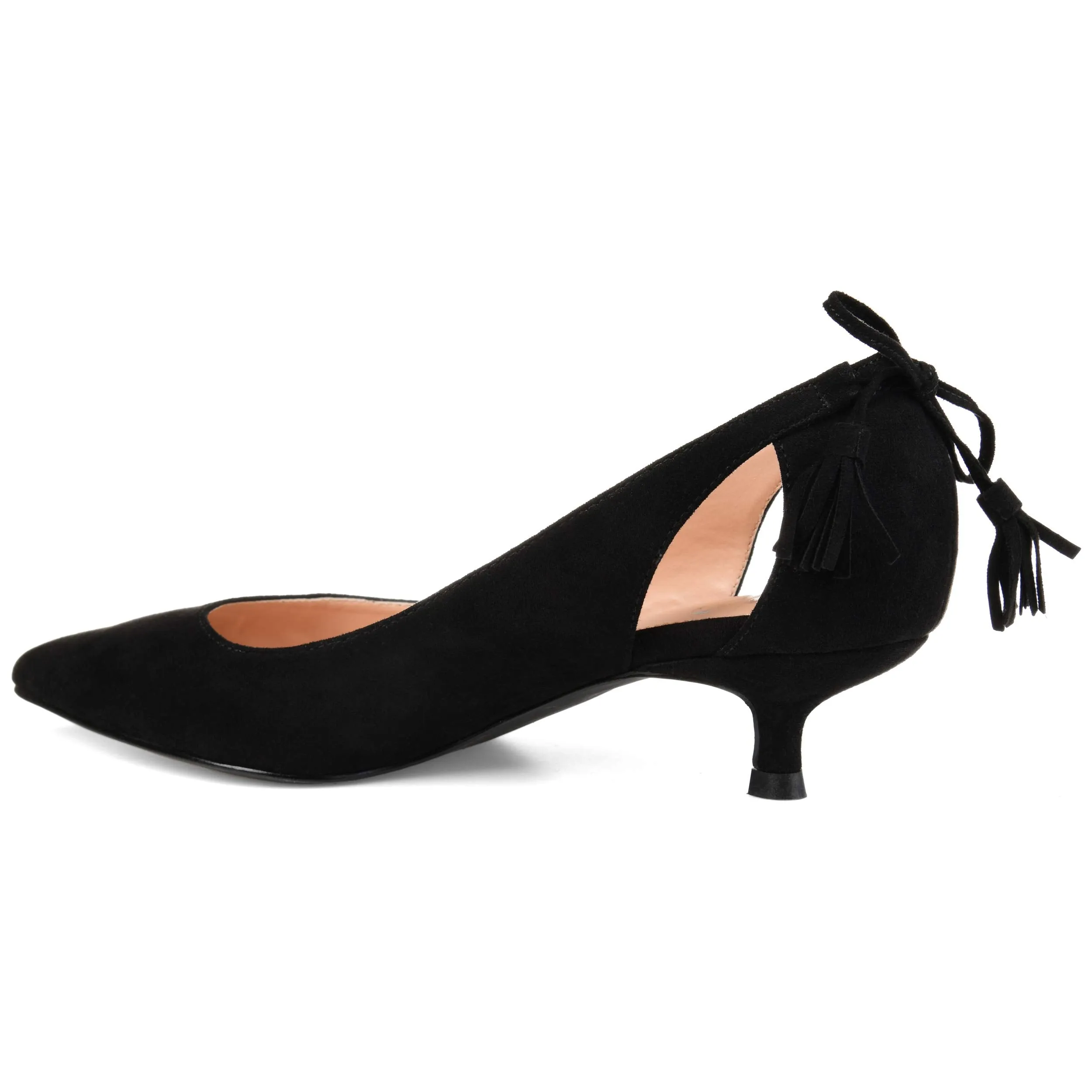 Brinley Co. Womens Pointed Toe Cut-Out Pump Black, 9 Regular US