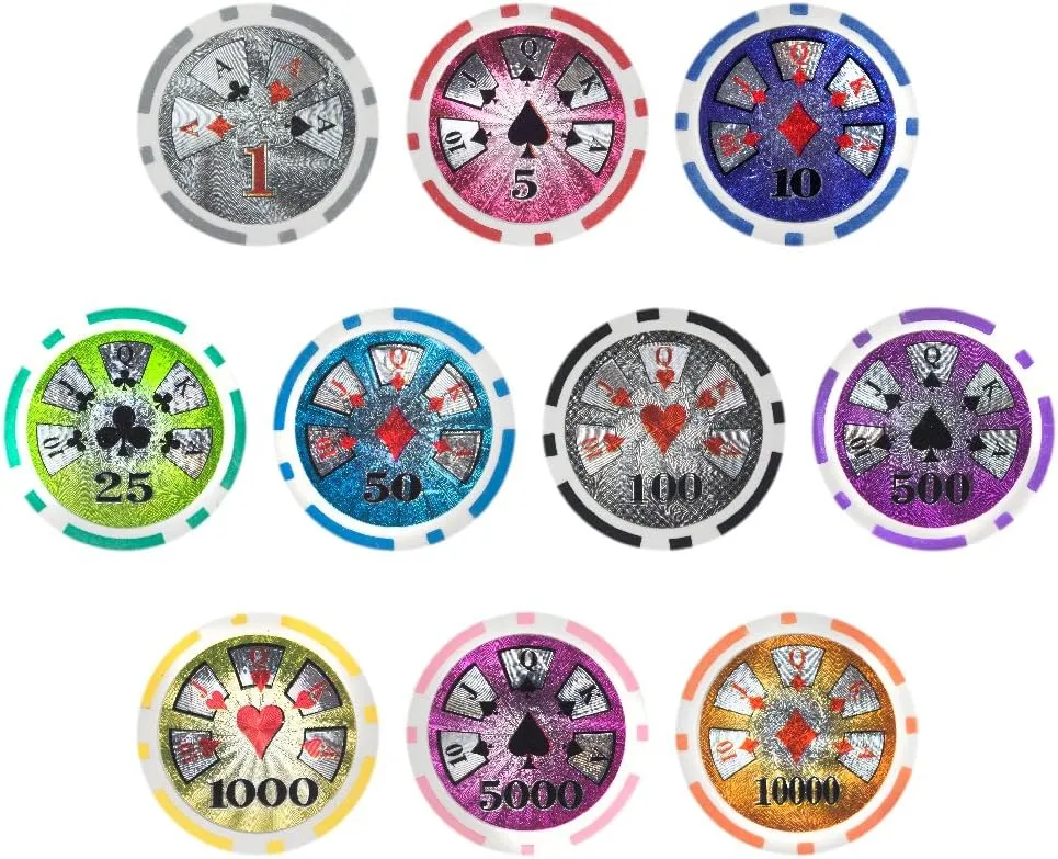 Brybelly Las Vegas Casino Poker Chip Heavyweight 14-gram Clay Composite – Pack of 50