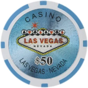 Brybelly Las Vegas Casino Poker Chip Heavyweight 14-gram Clay Composite – Pack of 50