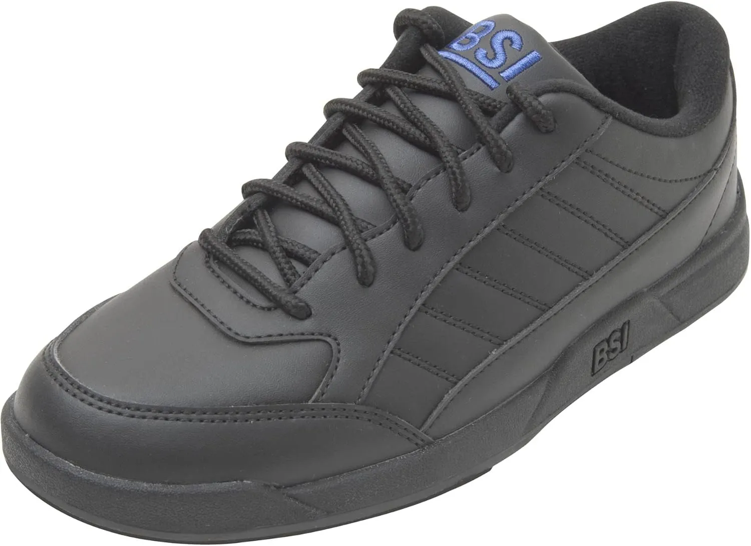 BSI Youth Boys Sport Bowling Shoe - Lightweight Leather Shoes with Cushioned Support, White/Black, Kids