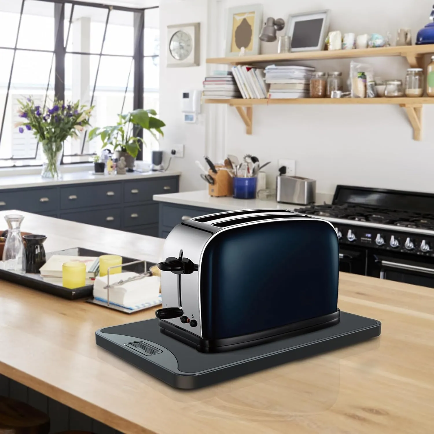 BVN Metals Rolling Tray Appliance Slider, Sliding Tray for Coffee Maker, Coffee Maker Slider, Coffee Caddy, Coffee Pot Slider for Counter, Blender Toaster Air Fryer Food Processors Mixer.