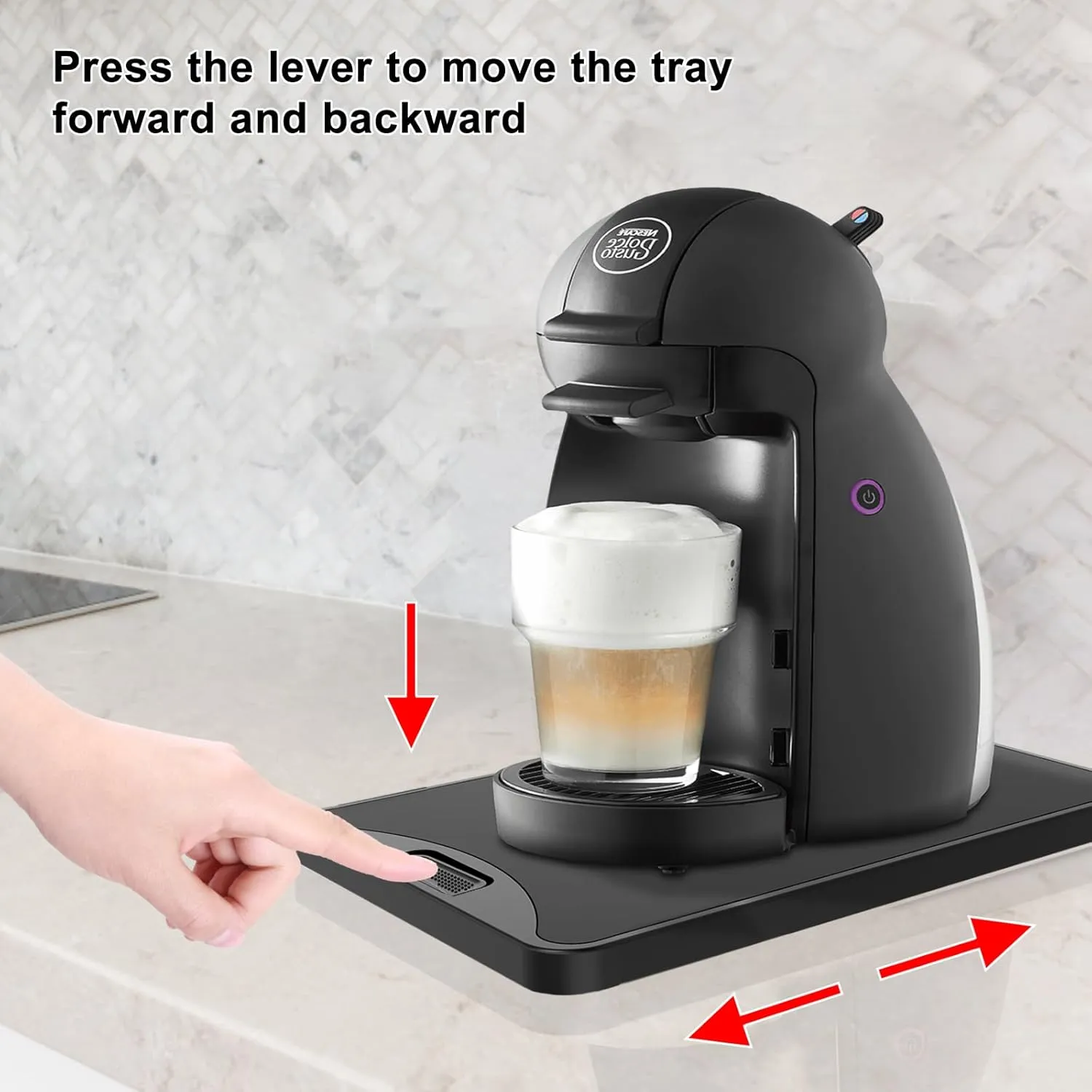 BVN Metals Rolling Tray Appliance Slider, Sliding Tray for Coffee Maker, Coffee Maker Slider, Coffee Caddy, Coffee Pot Slider for Counter, Blender Toaster Air Fryer Food Processors Mixer.
